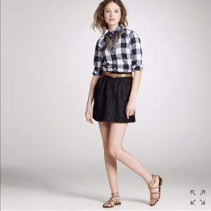 JCREW Black Linen Charter Skirt with Pockets